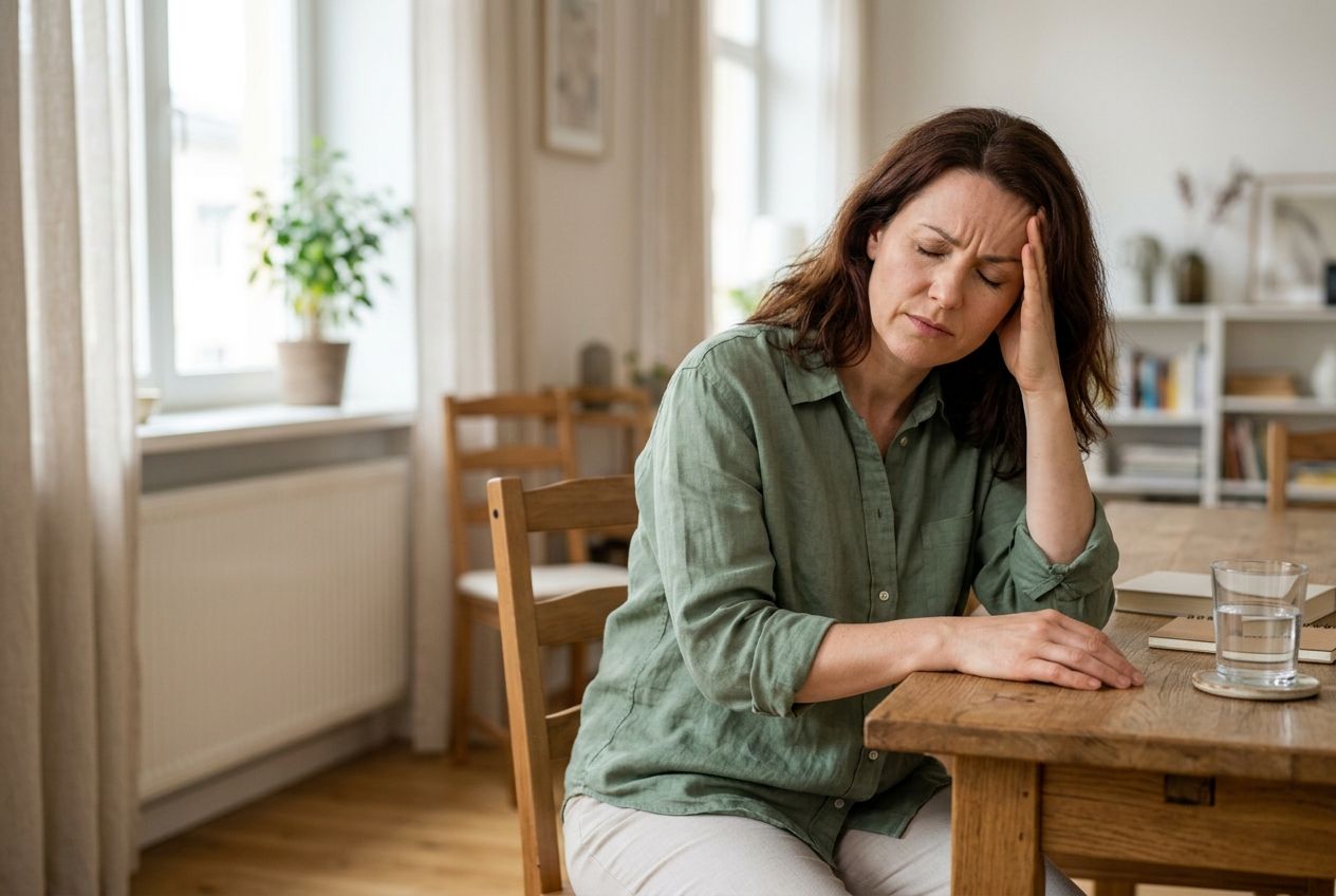 Капельница Ацесоль — женщина за столом со стаканом воды